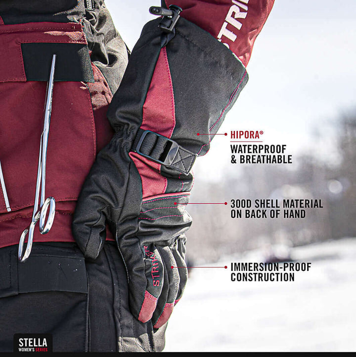 Women's Stella Glove - Black/Burgundy