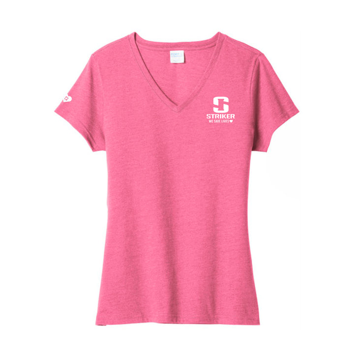 Women's Lifeline Short-Sleeve V-Neck Tee - Neon Pink Heather