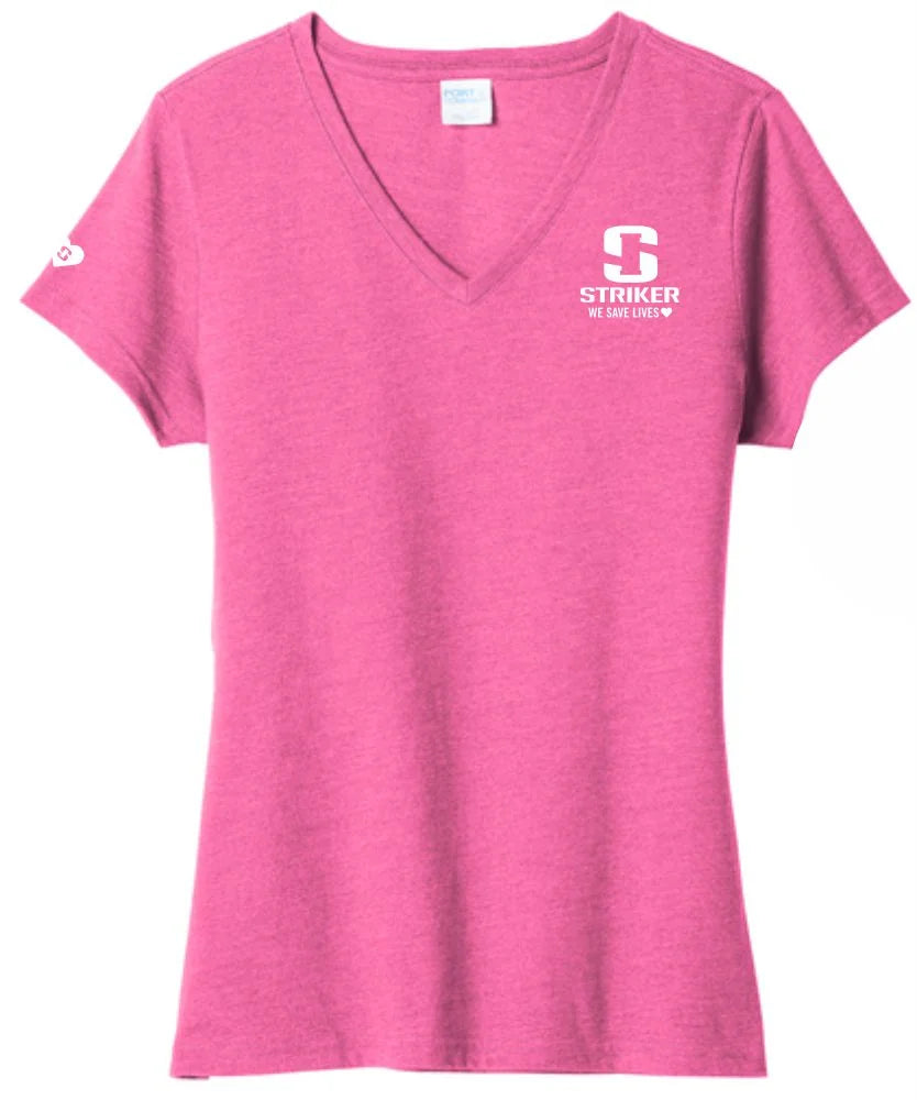 Women's Lifeline Short-Sleeve V-Neck Tee - Neon Pink Heather