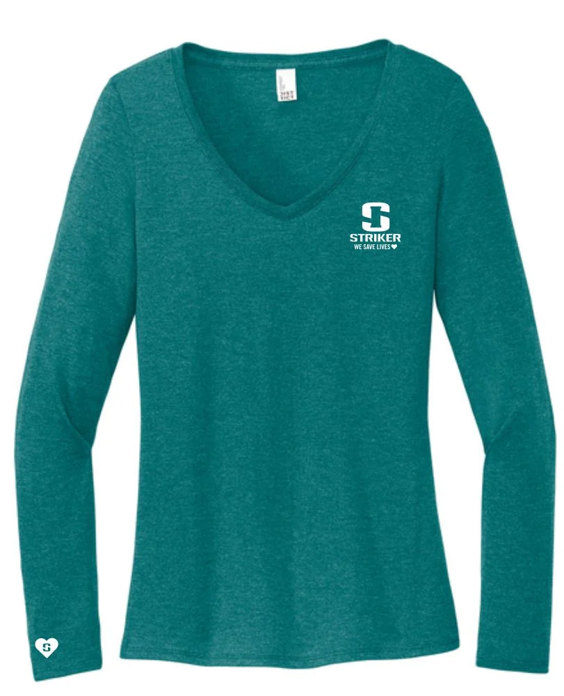 Women's Lifeline Long-Sleeve V-Neck Tee - Heathered Teal