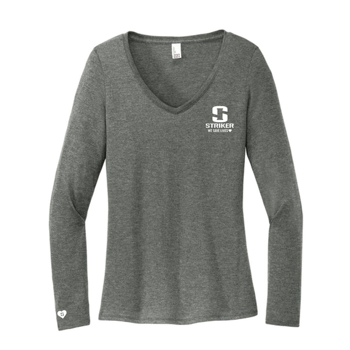 Women's Lifeline Long-Sleeve V-Neck Tee - Heathered Charcoal