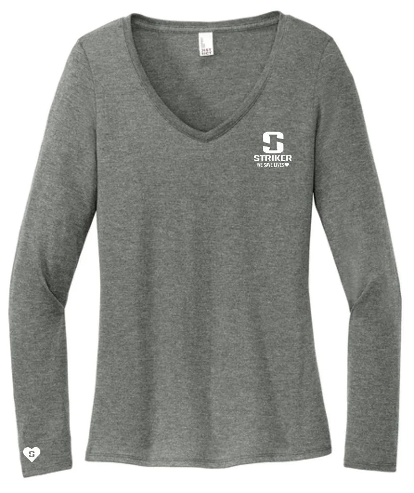 Women's Lifeline Long-Sleeve V-Neck Tee - Heathered Charcoal