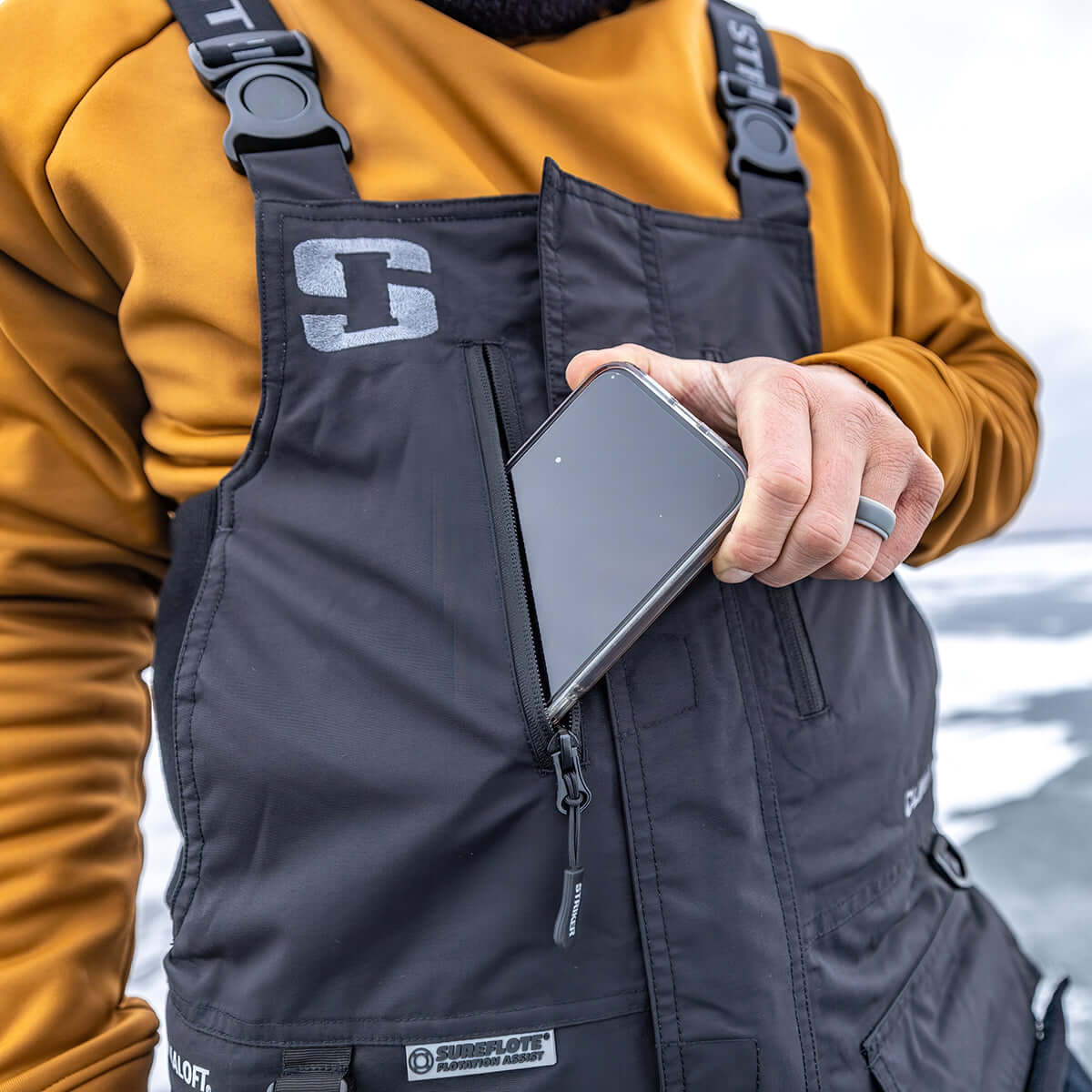Striker | Climate Bib - Black | Men's Ice Fishing Suits