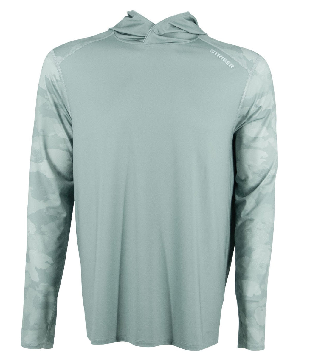 Light green hoodie with a brand logo on a white background