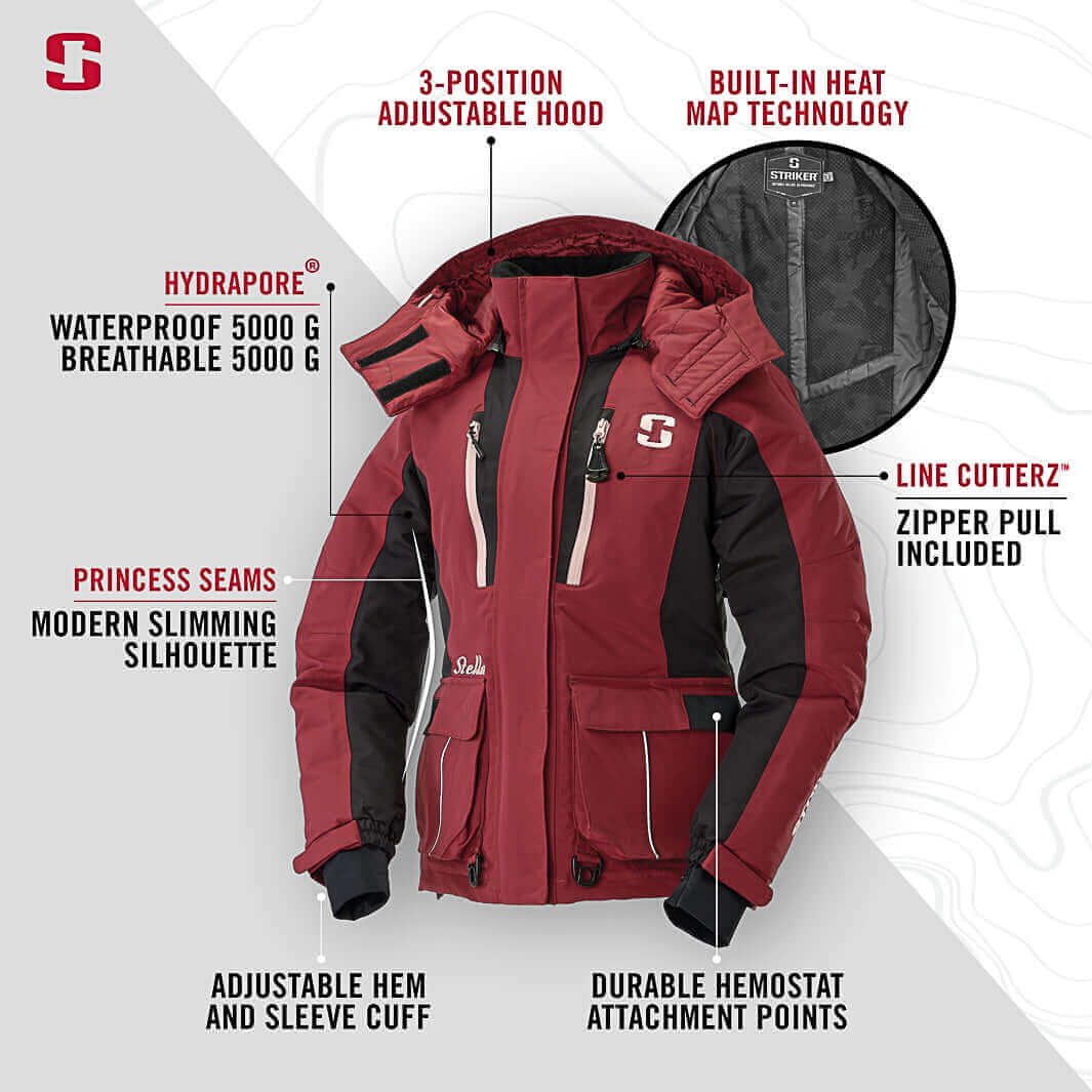 Striker | Women's Stella Ice Fishing Winter Jacket - Burgundy