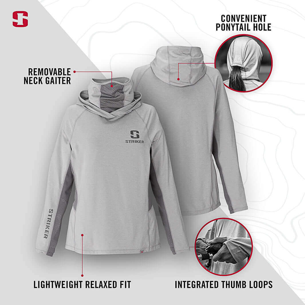 Striker Women's Guardian Fishing Hoody - UPF 50+ Sun Protection With Removable Neck Gaiter