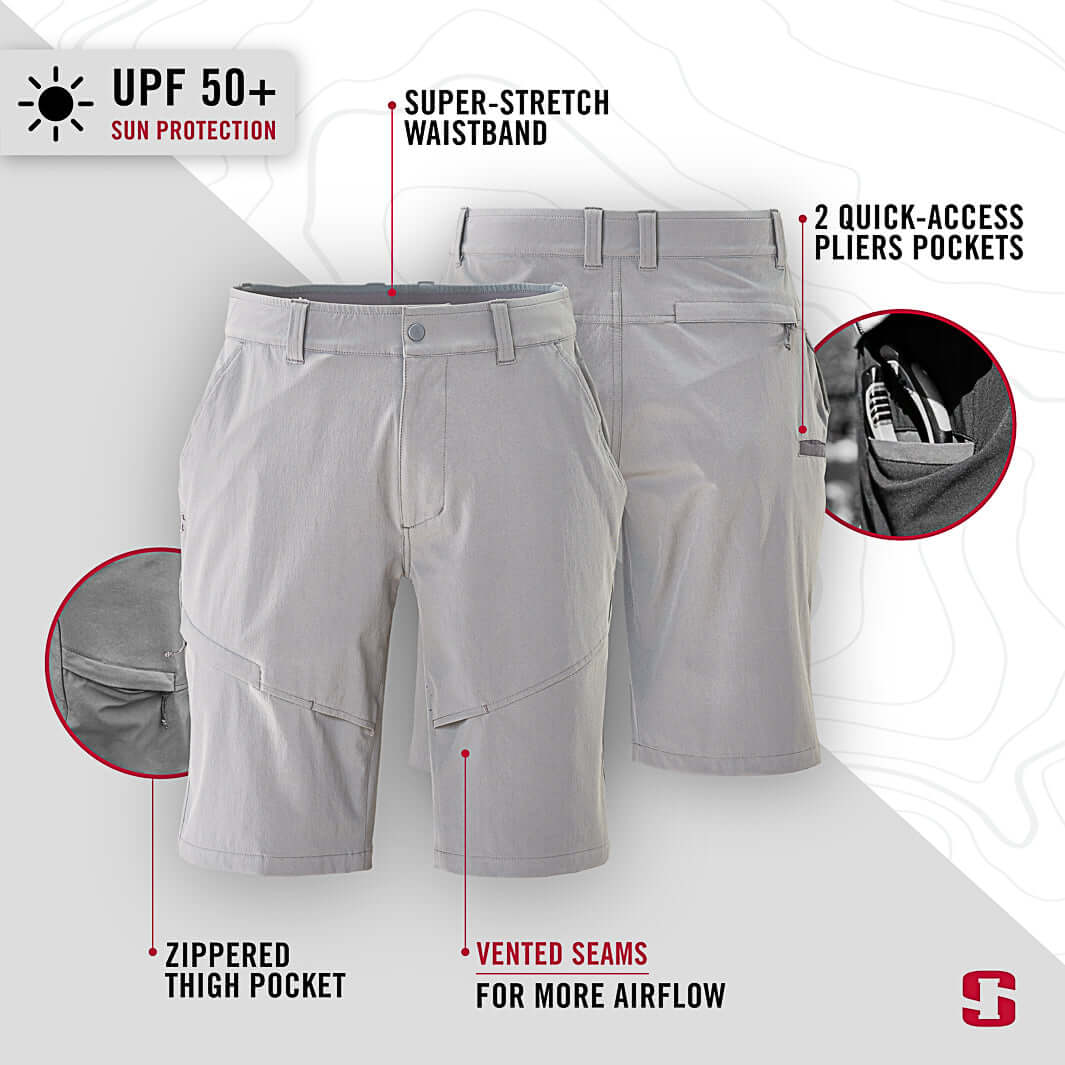 Striker Men's Tournament Fishing Shorts - UPF 50+ Breathable With Pockets
