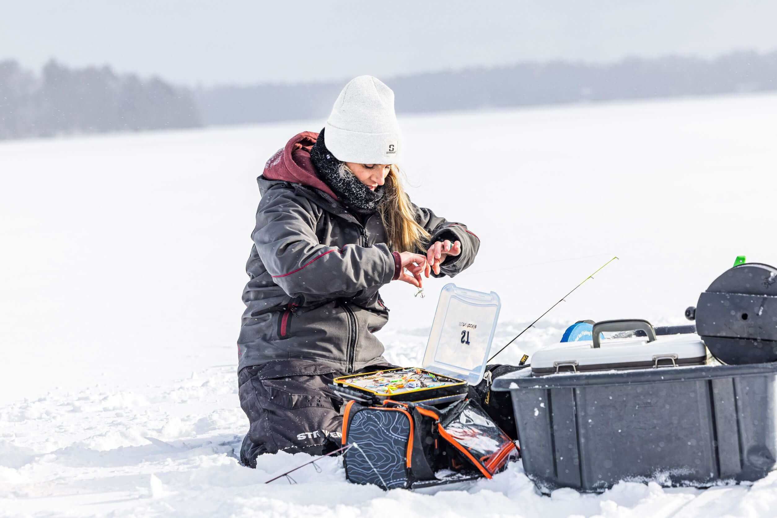 Striker | Keystone Cuffed Hat - White | Ice Fishing Hats